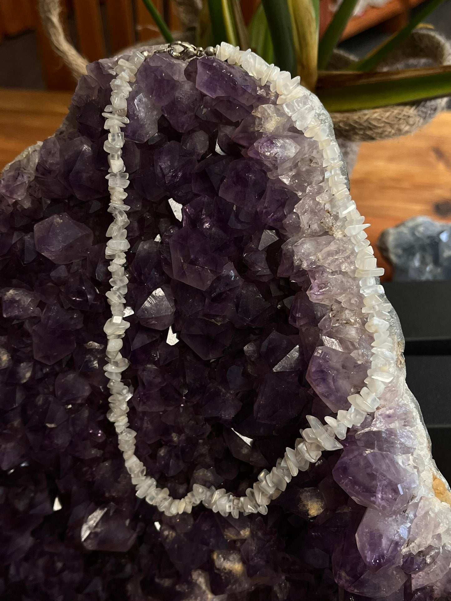 split ketting roze opaal