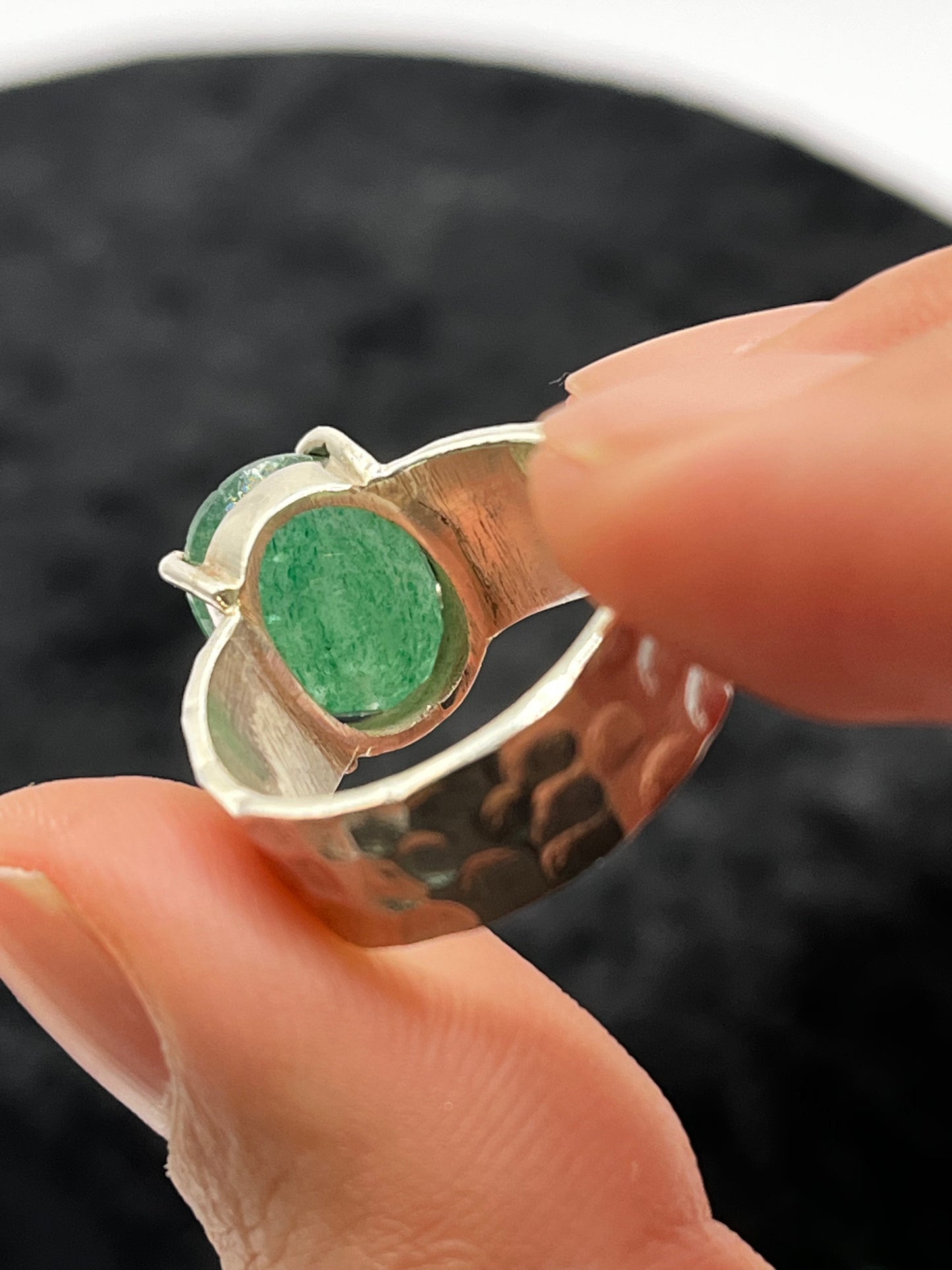 Groene Aventurijn Zilveren Ring - Groei, Geluk & Vertrouwen