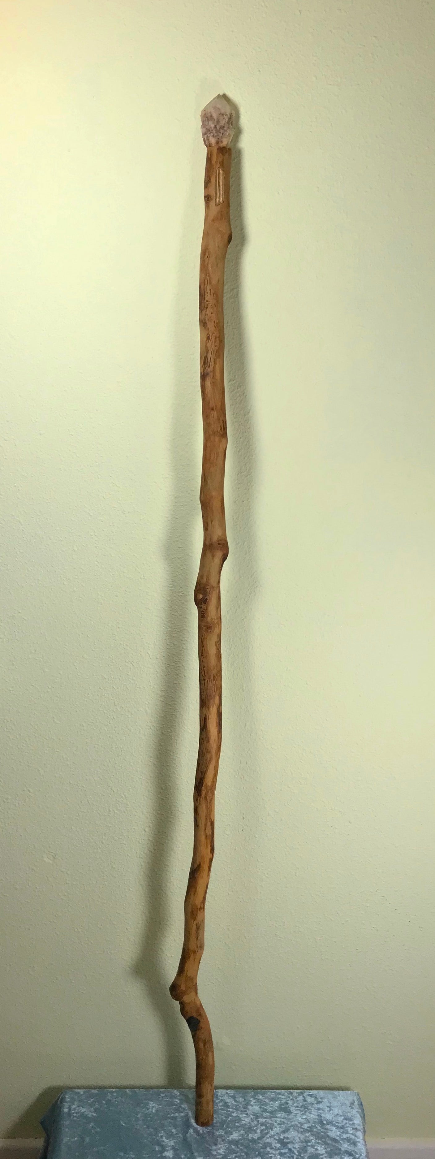 Cathedral quartz, Lemurian, Shungite, Hazel - Staff
