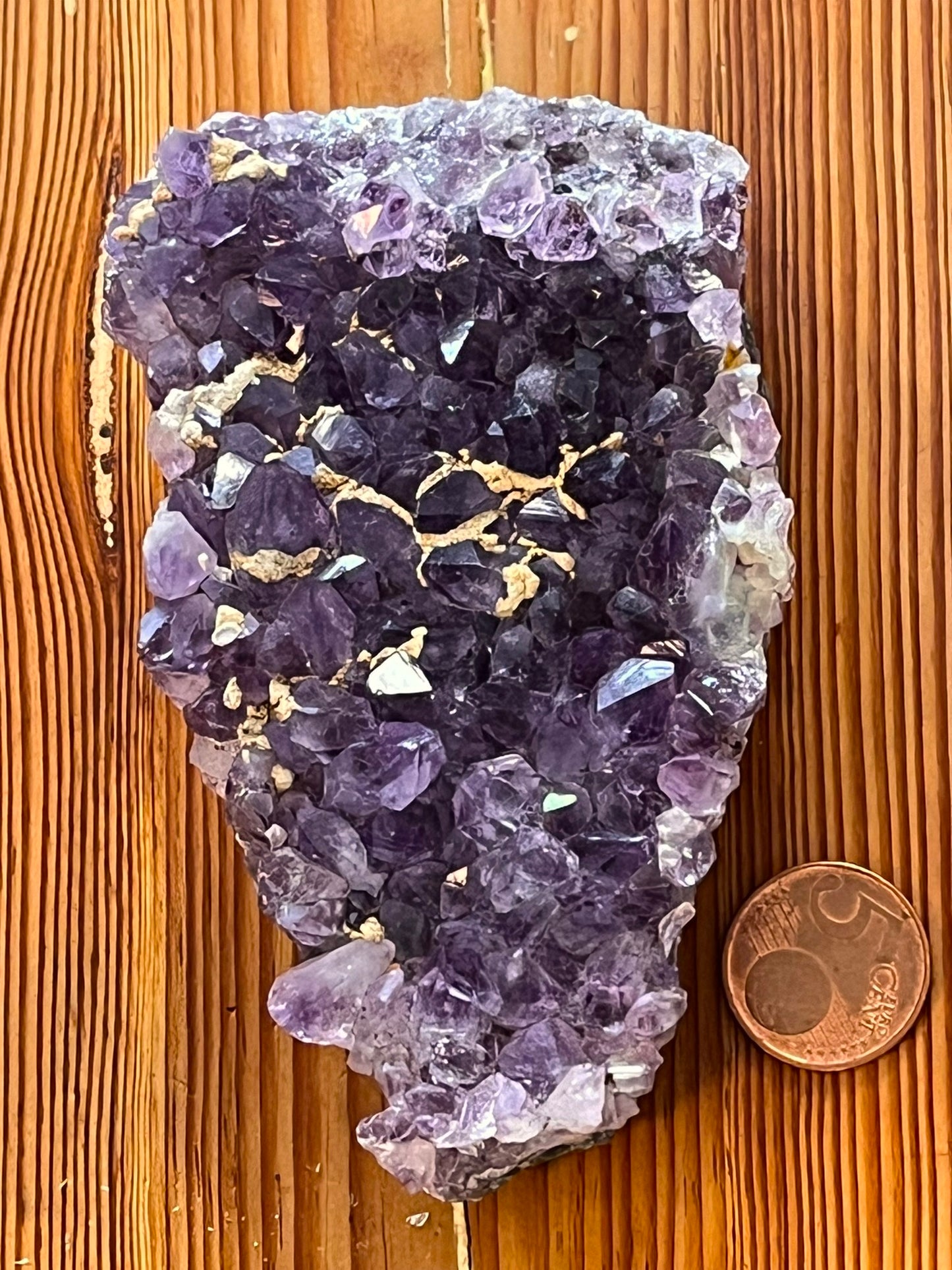 Amethyst cluster, 296 gr, 11x7x2.5 cm, artikel 1-15