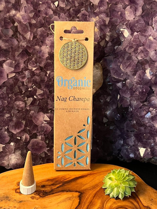 Biologische Nag Champa Wierook Cones 12 stuks